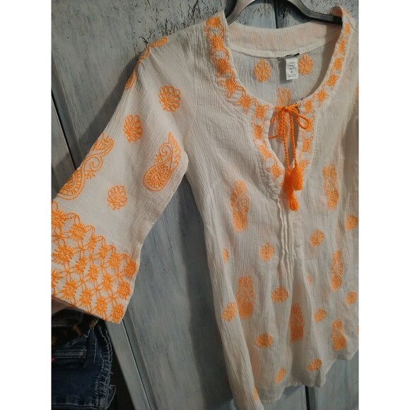 Trina Turk Embroidered Cover Up Xs Boho Beachy Feminine Cottage Core - Picture 5 of 9